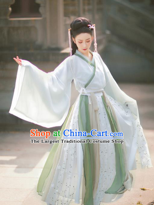 Traditional Chinese Jin Dynasty Palace Historical Costume Ancient Court Princess Hanfu Dress for Women