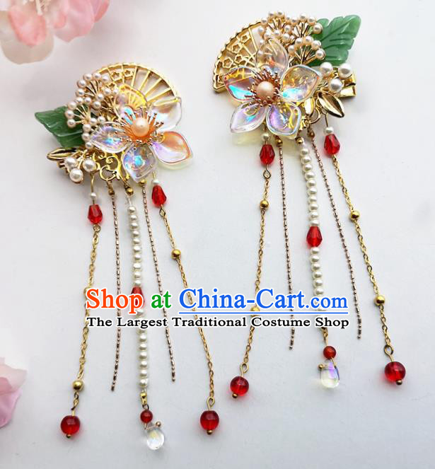 Chinese Ancient Princess Hair Accessories Pine Tassel Hair Claw Traditional Hanfu Hairpins for Women