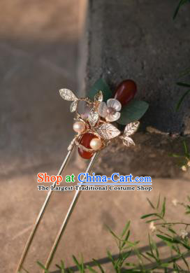 Chinese Ancient Princess Hair Accessories Traditional Hanfu Agate Hairpins for Women