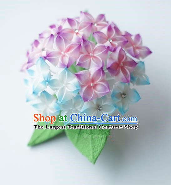 Japanese Geisha Kimono Hydrangea Hair Claw Hairpins Traditional Hair Accessories for Women