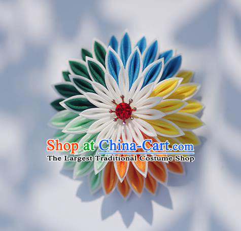 Japanese Geisha Kimono Chrysanthemum Hair Claw Hairpins Traditional Yamato Hair Accessories for Women