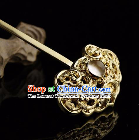 Chinese Ancient Ming Dynasty Golden Hairpins Court Hair Clip Traditional Hanfu Hair Accessories for Women