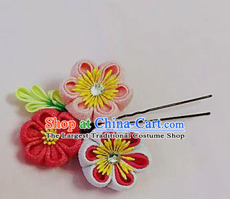 Japanese Geisha Courtesan Kimono Sakura Hairpins Traditional Yamato Hair Accessories for Women