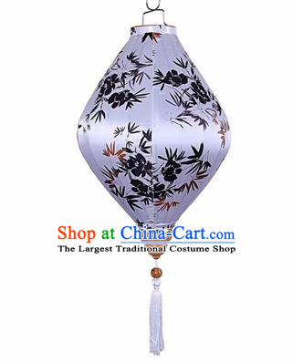 Chinese Traditional Silk Tear Shape Hanging Lantern New Year Handmade Painting Bamboo Palace Lanterns