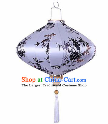 Chinese Traditional Silk Oval Hanging Lantern New Year Handmade Painting Bamboo Palace Lanterns