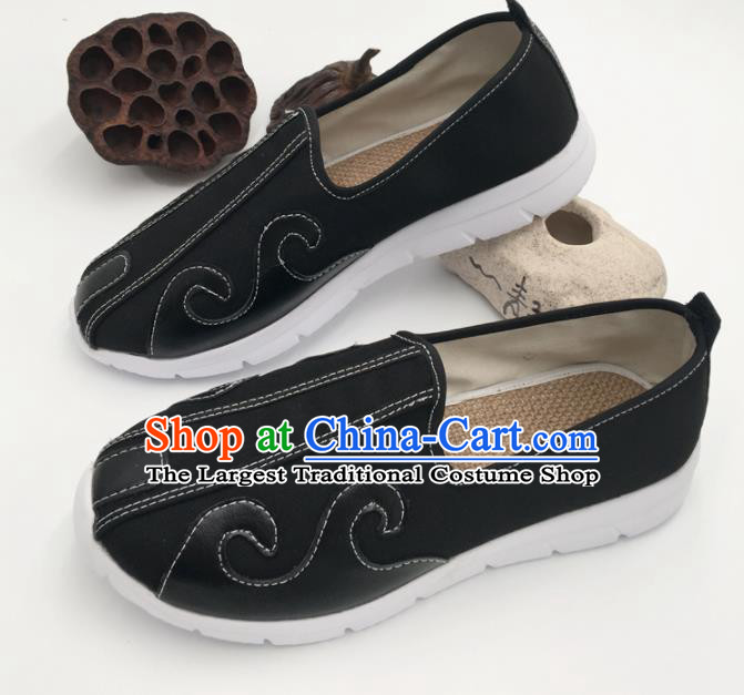 Chinese Handmade Traditional Martial Arts Kung Fu Black Shoes Tai Chi Taoist Priest Shoes for Men