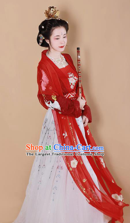 Chinese Traditional Tang Dynasty Las Meninas Replica Costumes Ancient Imperial Consort Hanfu Dress for Women