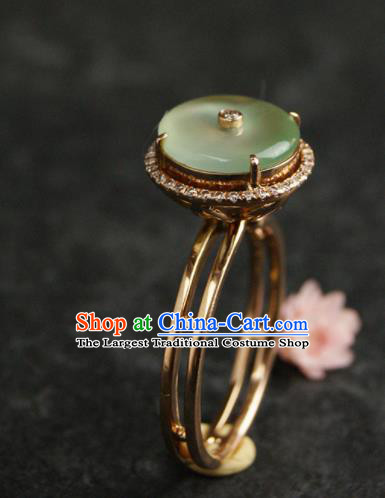 Chinese Ancient Court Jade Ring Traditional Princess Hanfu Jewelry Accessories for Women