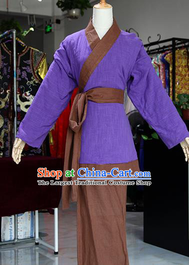 Chinese Ancient Drama Maidservants Purple Costumes Traditional Song Dynasty Water Margin Pan Jinlian Dress for Women