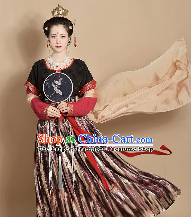 Chinese Traditional Tang Dynasty Court Maid Replica Costumes Ancient Apsaras Flying Hanfu Dress for Women