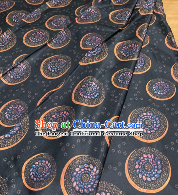 Traditional Chinese Royal Pattern Design Deep Grey Brocade Silk Fabric Asian Satin Material