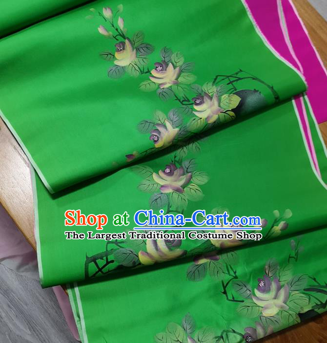 Traditional Chinese Royal Pattern Design Deep Green Silk Fabric Brocade Asian Satin Material