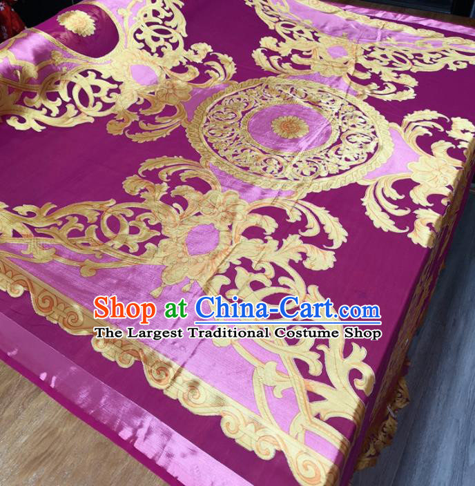 Traditional Chinese Royal Pattern Design Purple Brocade Silk Fabric Asian Satin Material