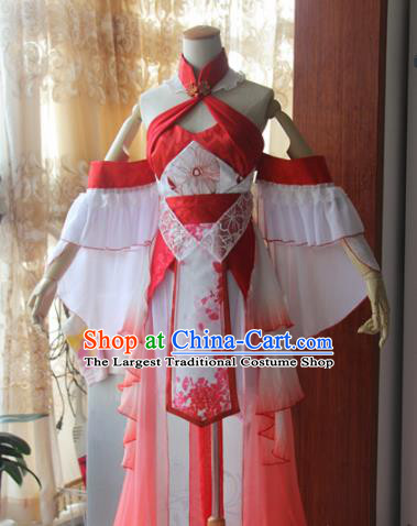 Chinese Traditional Cosplay Young Heroine Dress Custom Ancient Fairy Swordswoman Costume for Women