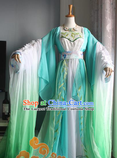 Traditional Chinese Cosplay Princess Consort Green Dress Ancient Court Lady Swordswoman Costume for Women