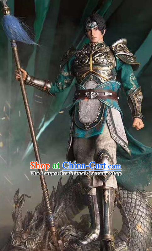 Chinese Ancient Cosplay General Armor and Helmet Traditional Military Officer Costumes Complete Set for Men