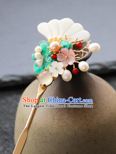 Chinese Ancient Princess Blueing Cloud Hairpins Traditional Handmade Hanfu Hair Accessories for Women