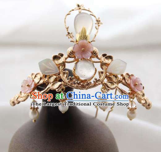 Chinese Ancient Princess Hair Crown Hairpins Traditional Handmade Hanfu Hair Accessories for Women