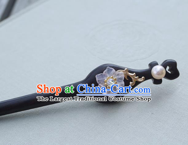 Chinese Ancient Princess Hairpins Ebony Hair Clip Traditional Handmade Hanfu Hair Accessories for Women