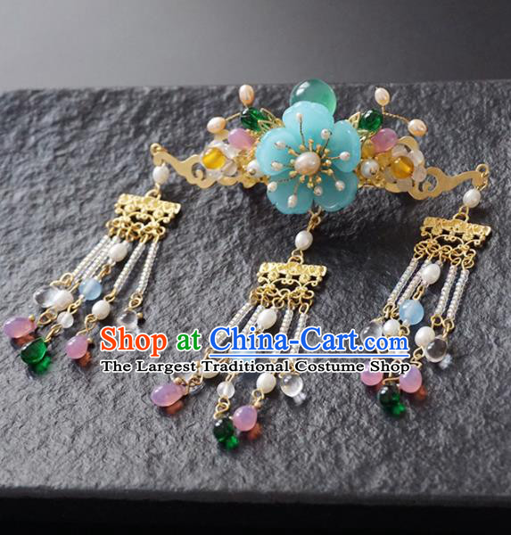 Chinese Ancient Princess Tassel Hair Claw Hairpins Traditional Handmade Hanfu Hair Accessories for Women