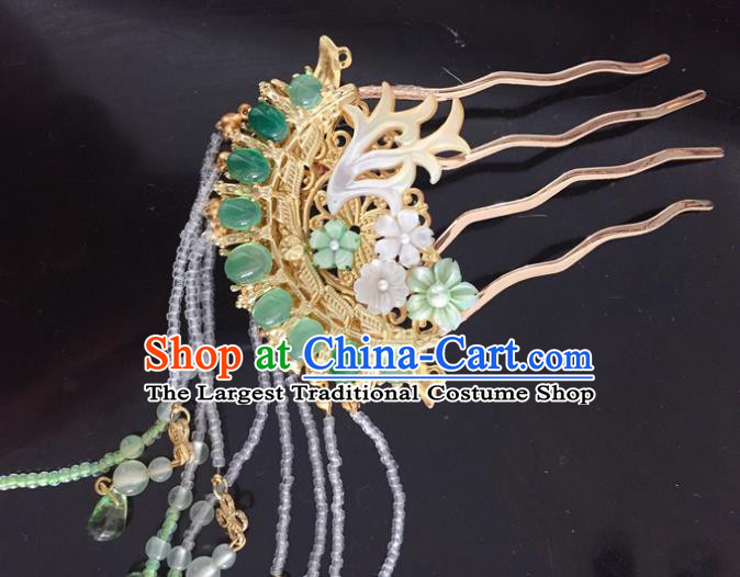 Chinese Ancient Princess Tassel Hair Comb Hairpins Traditional Handmade Hanfu Hair Accessories for Women