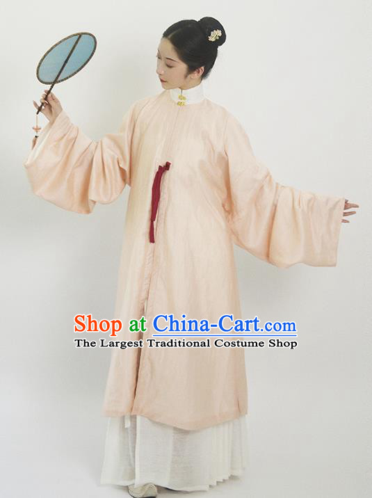 Traditional Chinese Ming Dynasty Rich Dowager Pink Hanfu Dress Ancient Nobility Lady Replica Costumes for Women