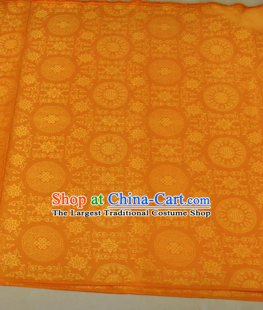 Asian Chinese Traditional Buddhism Pattern Design Golden Brocade Fabric Tibetan Robe Silk Material