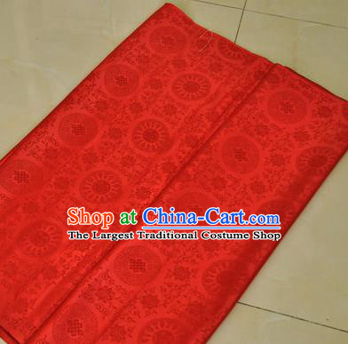 Asian Chinese Buddhism Traditional Lucky Pattern Design Red Brocade Fabric Tibetan Robe Silk Material