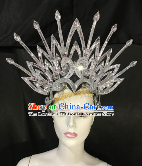 Customized Halloween Carnival Argent Hair Accessories Brazil Parade Samba Dance Headpiece for Women