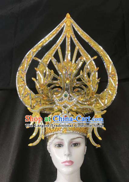 Customized Halloween Carnival Stage Show Giant Hair Accessories Brazil Parade Samba Dance Headpiece for Women