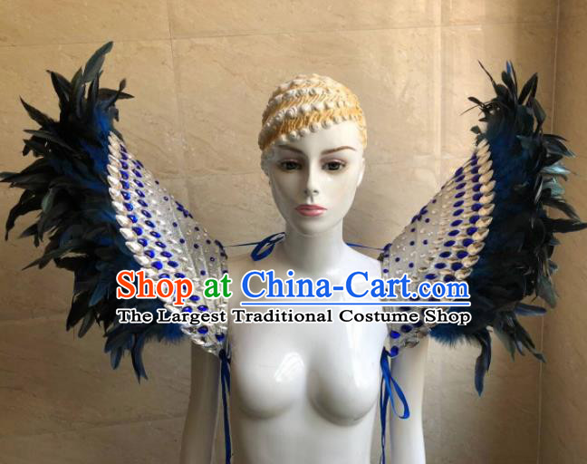 Customized Halloween Samba Dance Shoulder Accessories Brazil Parade Feather Wings Backboard for Women