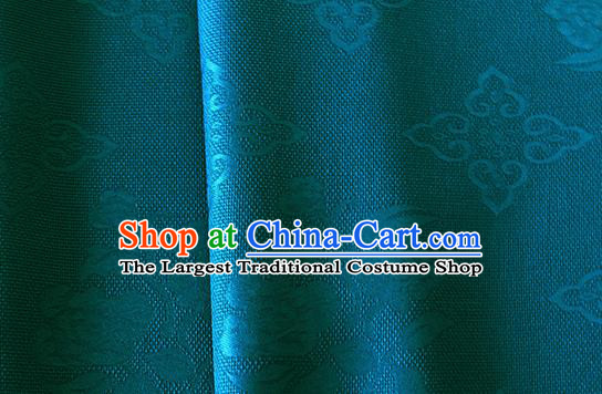 Asian Chinese Traditional Camellia Pattern Design Peacock Green Brocade China Hanfu Satin Silk Fabric Material