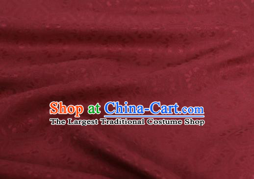 Asian Chinese Dark Red Silk Fabric Traditional Tortoiseshell Pattern Design Fabric Chinese Qipao Silk Fabric Material