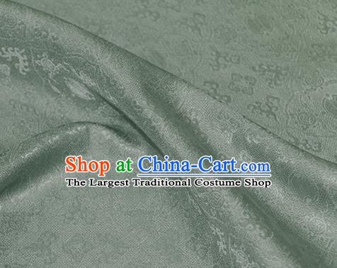 Asian Chinese Traditional Kaki Pedicle Pattern Design Blue Silk Fabric China Qipao Material