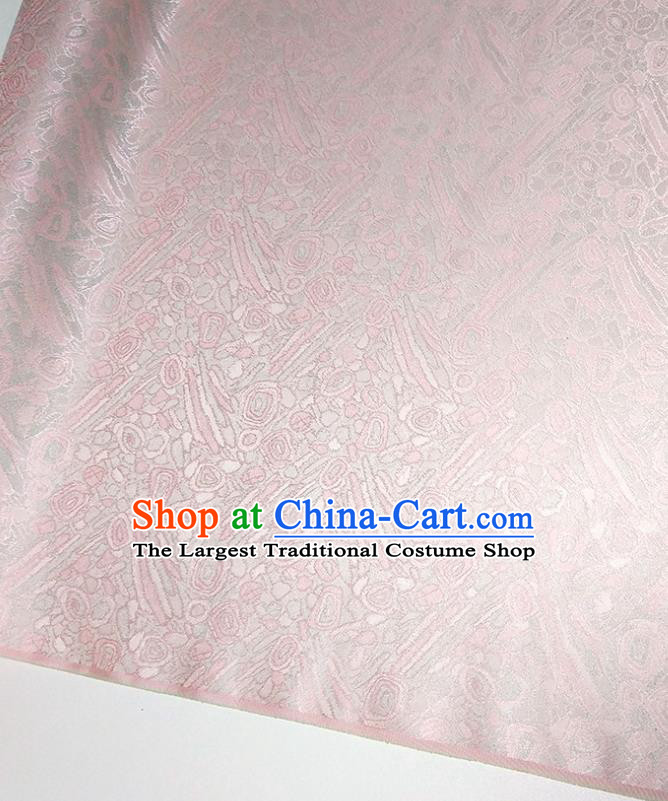 Asian Chinese Traditional Pattern Design Light Pink Brocade Silk Fabric China Hanfu Satin Material