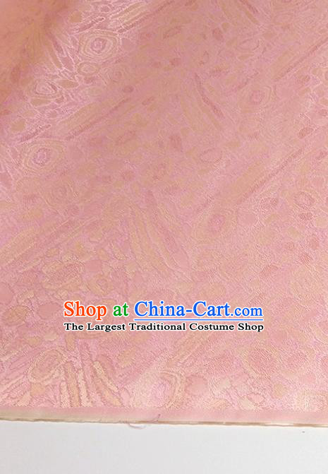 Asian Chinese Traditional Pattern Design Pink Brocade Silk Fabric China Hanfu Satin Material