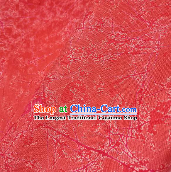 Chinese Traditional Pattern Design Red Silk Fabric Asian China Hanfu Silk Material