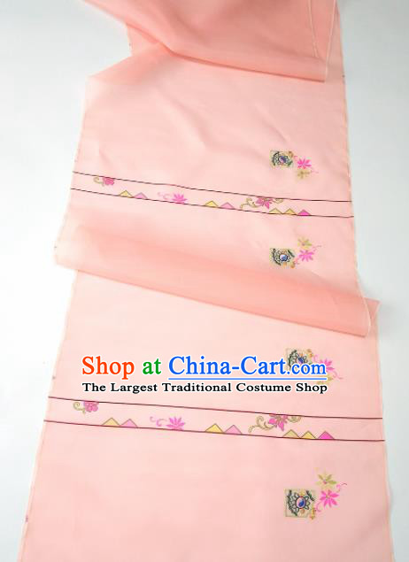 Chinese Traditional Printing Flowers Pattern Design Pink Silk Fabric Asian China Hanfu Silk Material