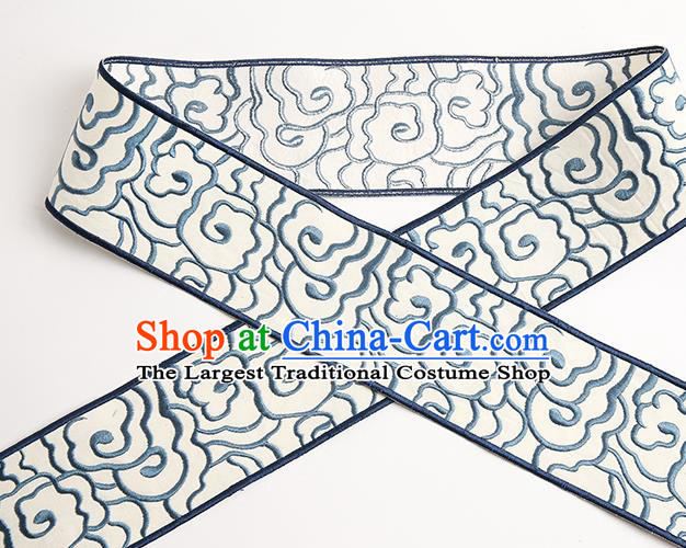 Chinese Traditional Hanfu Embroidered Clouds Pattern Band Fabric Asian China Costume Collar Accessories