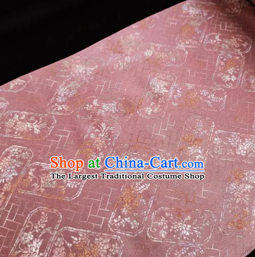 Chinese Traditional Classical Pattern Design Deep Pink Silk Fabric Asian China Cheongsam Silk Material