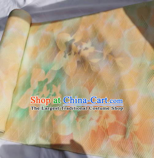 Chinese Traditional Classical Pattern Design Orange Silk Fabric Asian China Cheongsam Silk Material