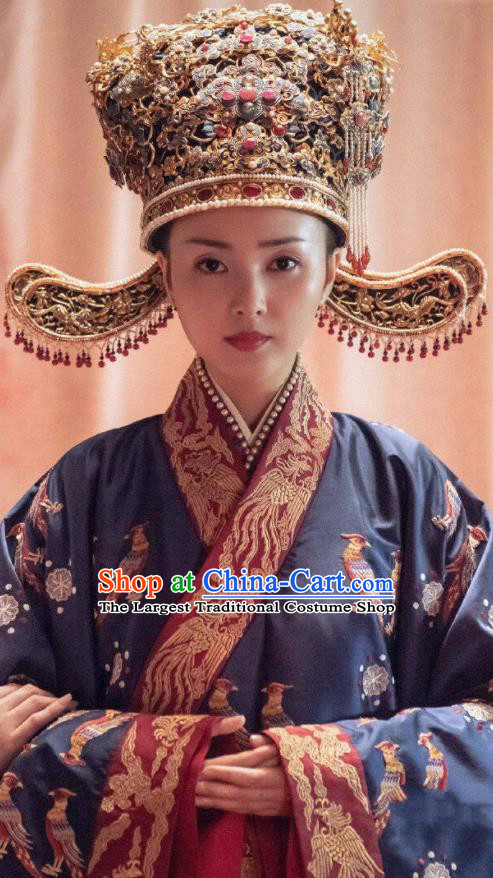 Drama Royal Nirvana Chinese Ancient Song Dynasty Crown Princess Zhang Nianzhi Replica Costumes and Headpiece Complete Set