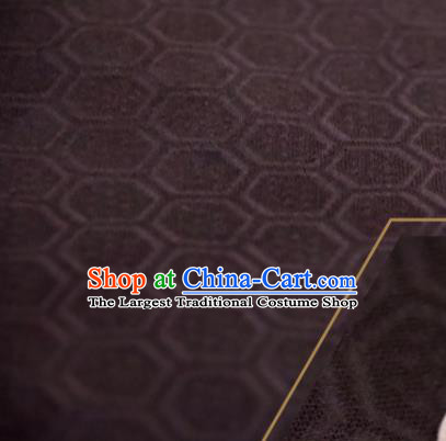 Chinese Traditional Tortoise Shell Pattern Design Brown Silk Fabric Asian China Hanfu Mulberry Silk Material