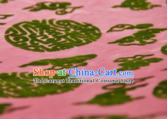 Chinese Traditional Auspicious Clouds Pattern Design Pink Silk Fabric Asian China Hanfu Gambiered Guangdong Mulberry Silk Material