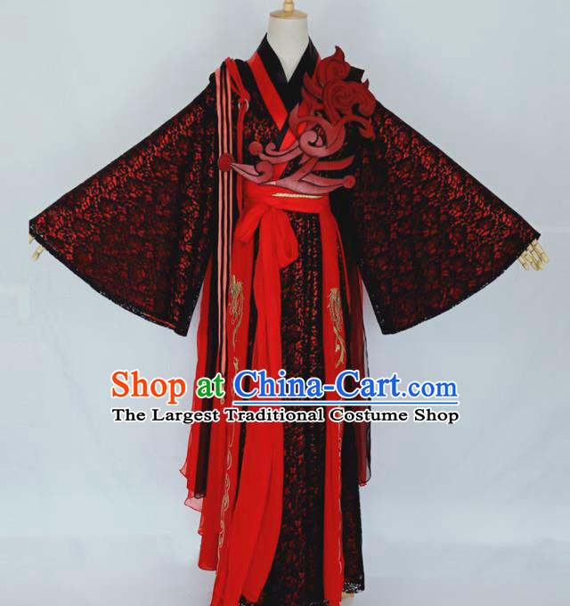 Chinese Traditional Drama Embroidered Dress Ancient Female Swordsman Costumes for Women