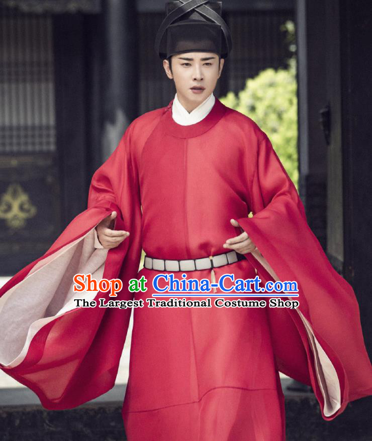 Chinese Ancient Song Dynasty Crown Prince Drama Royal Nirvana Xiao Dingquan Luo Jin Replica Costumes and Hat Complete Set