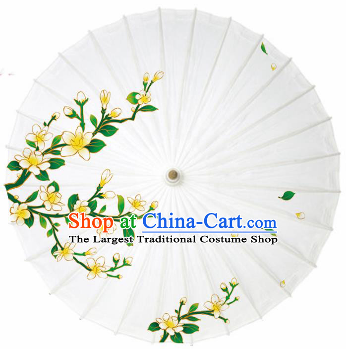 Chinese Traditional Printing Pear Flowers Oil Paper Umbrella Artware Paper Umbrella Classical Dance Umbrella Handmade Umbrellas