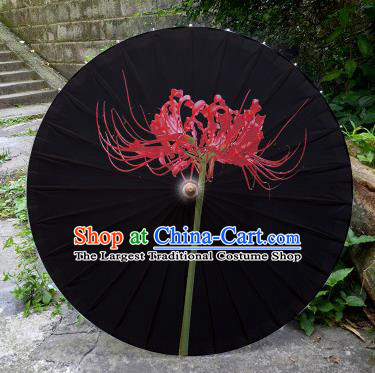 Chinese Artware Paper Umbrella Traditional Printing Red Spider Lily Oil Paper Umbrella Classical Dance Umbrella Handmade Umbrellas