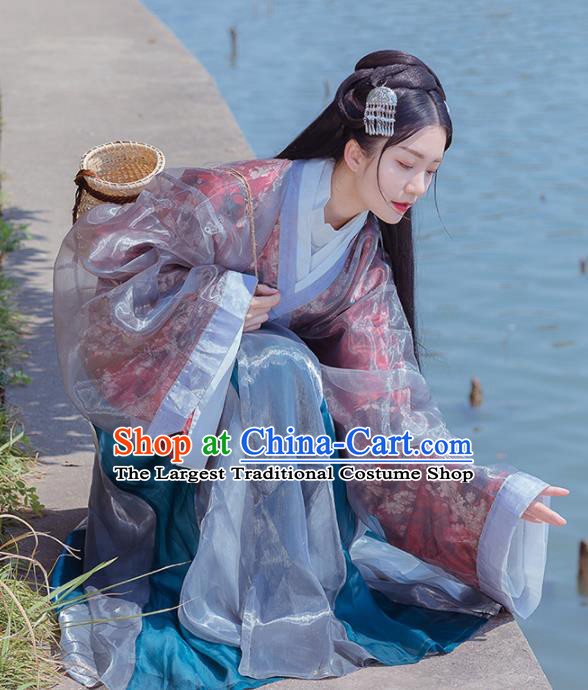 Chinese Ancient Swordsman Hanfu Dress Traditional Jin Dynasty Court Princess Costumes for Women