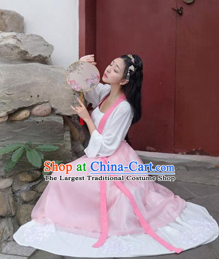 Chinese Traditional Song Dynasty Maidservant Costumes Ancient Female Civilian Hanfu Dress for Women